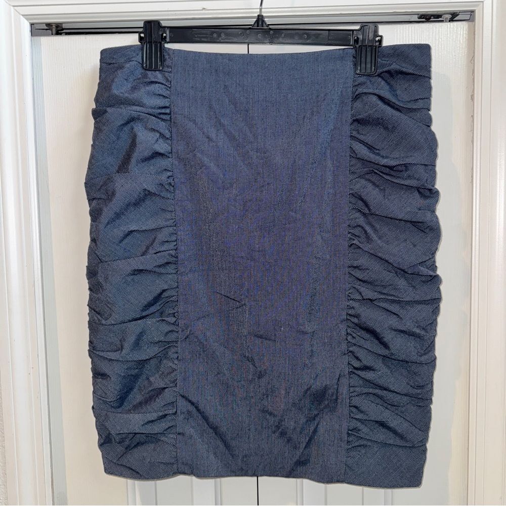 Cartonnier Alluring Sway Ruched Wiggle Navy Skirt Anthropologie